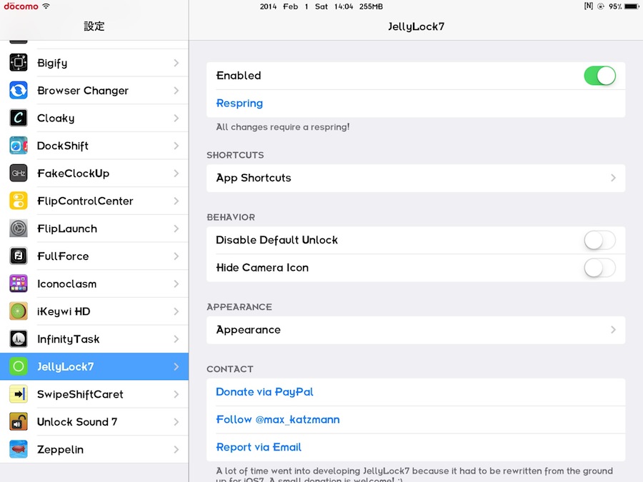 Jellylock7 Iphone Ipadのロック画面にアプリランチャーを表示するjb App 要脱獄