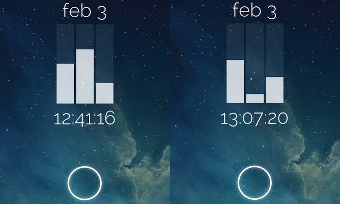 Ios7 Rising Bars Cydget Iphone Ipad ロック画面の時計表示を超クールにするjb App 要脱獄