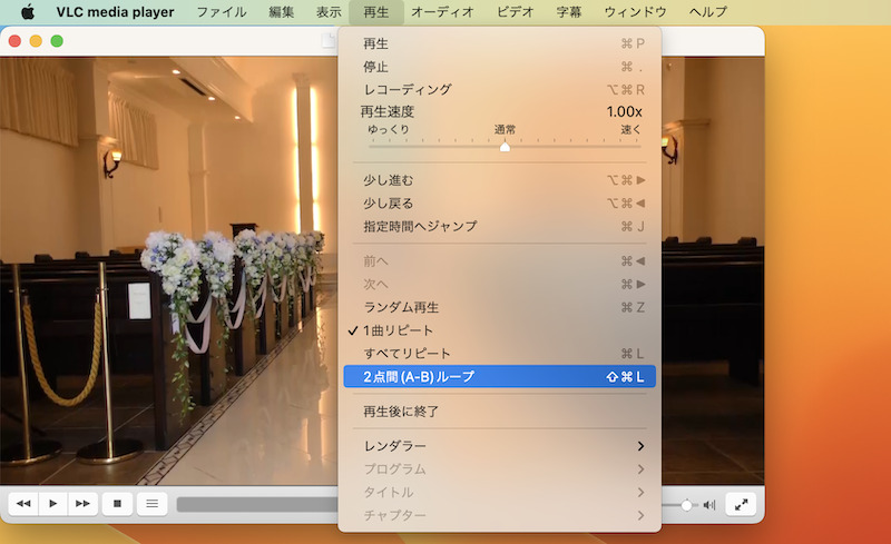 VLCで動画をループ再生する手順9