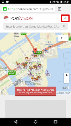 Pokevision ポケモンgoで現在地周辺や特定地域に生息するポケモンを検索できるサイト