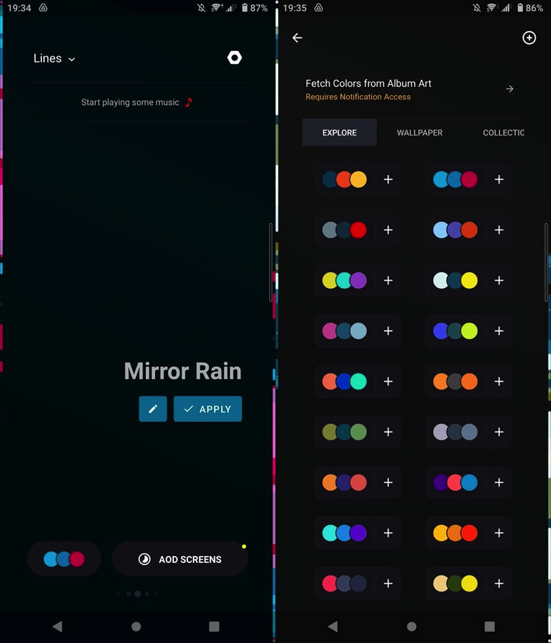 Muviz Edgeアプリで画面全体にビジュアライザーを表示する手順2