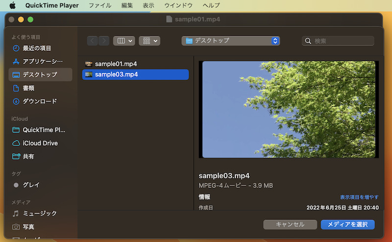 複数動画を結合して1ファイルとして連続再生する手順2