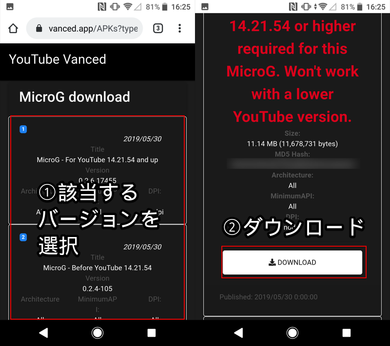 YouTube VancedでGoogleアカウントにログインする手順2