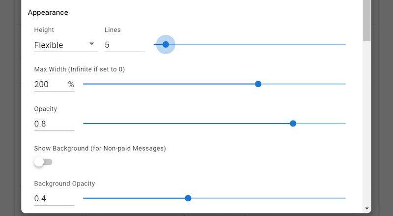 Flow Chat for YouTube Liveでコメントの文字サイズを調整する手順2